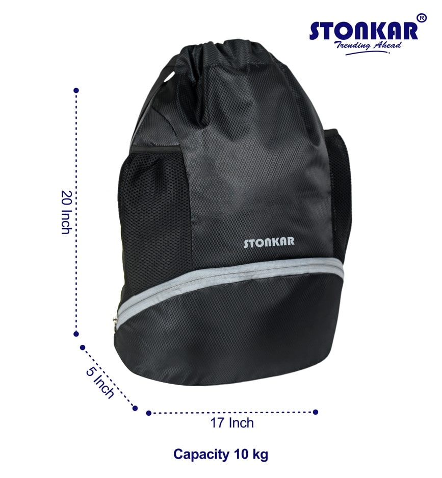 Stonkar Flex Drawstring Bag | Versatile Sports & Gym Bag | Stylish All-Purpose Backpack with Spacious Storage 20" x 17" x 5" Inch